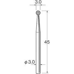 D3030 [リューター 軸付電着ダイヤモンド砥石]