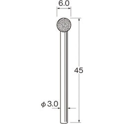 D3060 [リューター 軸付電着ダイヤモンド砥石]
