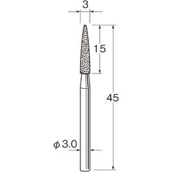 D3330 [リューター 軸付電着ダイヤモンド砥石]