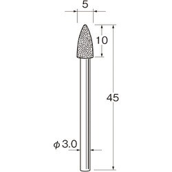 D3350 [リューター 軸付電着ダイヤモンド砥石]