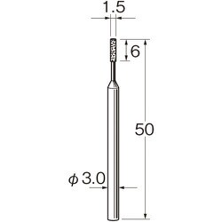 D5315 [リューター 機械研削用軸付電着ダイヤモンド砥石(インターナル研削用)]