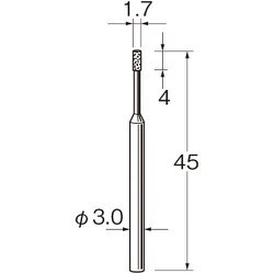 D5317 [リューター 機械研削用軸付電着ダイヤモンド砥石(インターナル研削用)]
