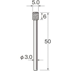 D5350 [リューター 機械研削用軸付電着ダイヤモンド砥石(インターナル研削用)]