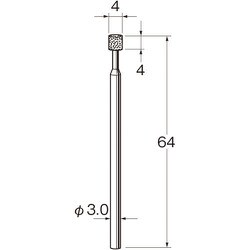 D6104 [リューター 機械研削用レジンボンド軸付ダイヤモンド砥石(インターナル研削用)]