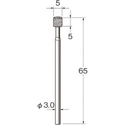 D6105 [リューター 機械研削用レジンボンド軸付ダイヤモンド砥石(インターナル研削用)]
