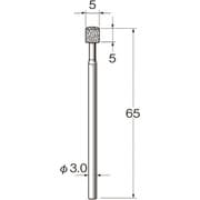 D6105 [リューター 機械研削用レジンボンド軸付ダイヤモンド砥石(インターナル研削用)]