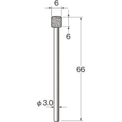 D6106 [リューター 機械研削用レジンボンド軸付ダイヤモンド砥石(インターナル研削用)]