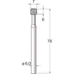D6207 [リューター 機械研削用レジンボンド軸付ダイヤモンド砥石(インターナル研削用)]