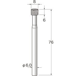 D6208 [リューター 機械研削用レジンボンド軸付ダイヤモンド砥石(インターナル研削用)]