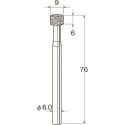 D6209 [リューター 機械研削用レジンボンド軸付ダイヤモンド砥石(インターナル研削用)]
