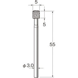D7105 [リューター 機械研削用ビトリファイドボンド軸付ダイヤモンド砥石(インターナル研削用)]