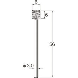 D7106 [リューター 機械研削用ビトリファイドボンド軸付ダイヤモンド砥石(インターナル研削用)]