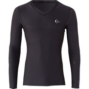 マグフロー Vネック ロングスリーブ(MENS) 3F76300 (K)ブラック Mサイズ [コンディショニングウェア 長袖シャツ メンズ]