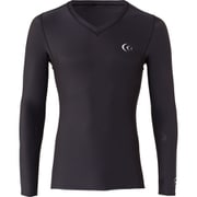 マグフロー Vネック ロングスリーブ(MENS) 3F76300 (K)ブラック Lサイズ [コンディショニングウェア 長袖シャツ メンズ]