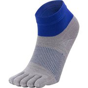 ペーパーファイバー5フィンガークォーターソックス (UNISEX) 3F67300 (GB)グレー×ブルー Mサイズ [ランニング 5本指ソックス]