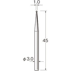 N1010 [リューター 軸付電着ボラゾン砥石]