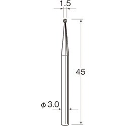 N1015 [リューター 軸付電着ボラゾン砥石]