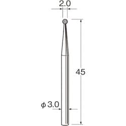 N1020 [リューター 軸付電着ボラゾン砥石]
