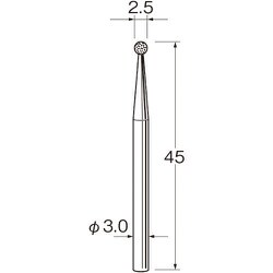 N1025 [リューター 軸付電着ボラゾン砥石]
