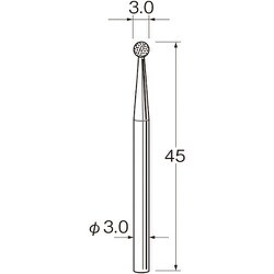 N1030 [リューター 軸付電着ボラゾン砥石]