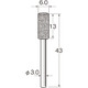 N1160 [リューター 軸付電着ボラゾン砥石]