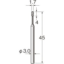 N5317 [リューター 機械研削用軸付電着ボラゾン砥石(インターナル研削用)]
