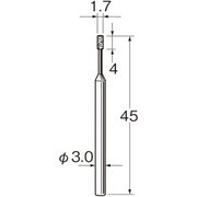 N5317 [リューター 機械研削用軸付電着ボラゾン砥石(インターナル研削用)]