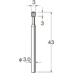 N8103 [リューター 機械研削用ビトリファイドボンド軸付ボラゾン砥石(インターナル研削用)]