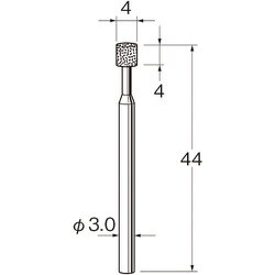 N8104 [リューター 機械研削用ビトリファイドボンド軸付ボラゾン砥石(インターナル研削用)]