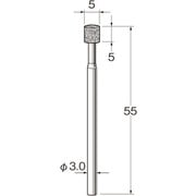 N8105 [リューター 機械研削用ビトリファイドボンド軸付ボラゾン砥石(インターナル研削用)]