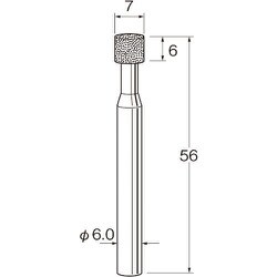 N8607 [リューター 機械研削用ビトリファイドボンド軸付ボラゾン砥石(インターナル研削用)]