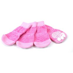 L'ange ペットソックス4足セット sand pink XL [ペット 犬用ソックス 肉球保護 滑り止め]