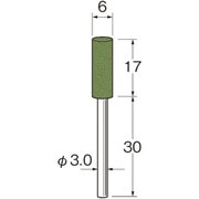 R2124 [リューター 軸付セラミックゴム砥石(金属研磨用)]
