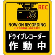 047130 [緑十字 ステッカー標識 ドライブレコーダー作動中 90×80mm 2枚組 エンビ]