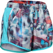 UA Fly By Printed Short 1297126 WHT/BTB/RLT MDサイズ [ランニングパンツ レディース]