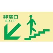 068048 [緑十字 高輝度蓄光避難誘導標識 非常口(階段左下) 130×230 都条例適合品]