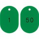 200191 [緑十字 小判型番号札 1～50/連番号入 緑 60×40mm 50枚組]