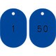 200221 [緑十字 小判型番号札 1～50/連番号入 青 60×40mm 50枚組]