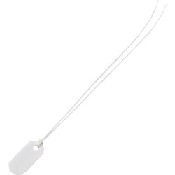 200311 [緑十字 ファイバー製小判札(無地札) 白 24×11mm 100枚組 ヒモ付]