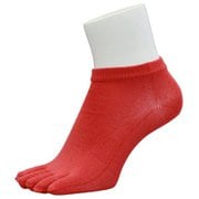 ランニングソックス 5本指 ショート PSO-03 red Mサイズ(25-28cm) [ランニングウェア ソックス ユニセックス]