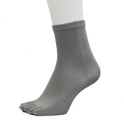 ランニングソックス 5本指 セミロング PSO-06 light gray Sサイズ(22-25cm) [ランニングウェア ソックス ユニセックス]