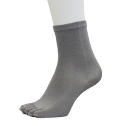 ランニングソックス 5本指 セミロング PSO-06 light gray Mサイズ(25-28cm) [ランニングウェア ソックス ユニセックス]
