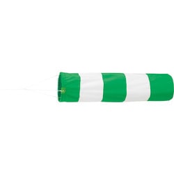 緑十字 安全吹き流し 緑/白 300Φ×1200mm ポリエステル製 249003