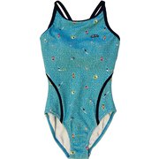 プリントワンピース ES39265 （PS）サックス Mサイズ [ワンピース水着 レディース]