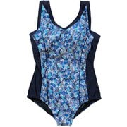 プリントビラップワンピ ES69266 （NB）ネイビー XOサイズ [フィットネス・競泳水着 レディース]