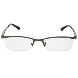 老眼鏡 シニアグラス ナイロールメタルフレーム 度数＋3.50 グレー RG-N03 3.5