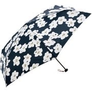 折りたたみ傘 晴雨兼用 Carbon E Slim(カーボン E スリム)55 55cm 手開き式 6本骨 UV加工 Flower BK/WH 55613