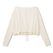 ヨギークロスクロップトップ yogi CLOTH CROP TOP DS39325 ホワイトベージュ(HI) [レディース フィットネス・シャツ]