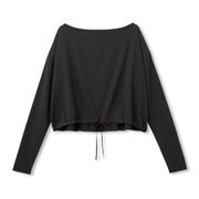 ヨギークロスクロップトップ yogi CLOTH CROP TOP DS39325 ウォッシュブラック(WK) [レディース フィットネス・シャツ]