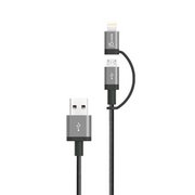 Micro-USB Cable with Lightning Adapter (2-in-1) ブラック JML11B